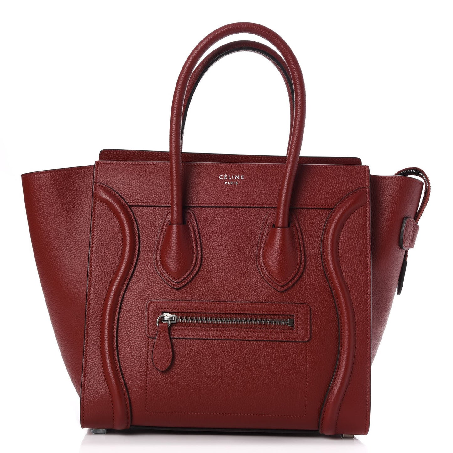 Drummed Calfskin Micro Luggage Merlot