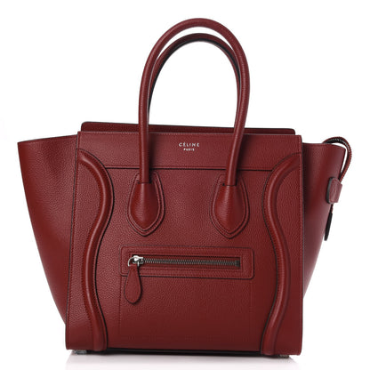 Celine Drummed Calfskin Micro Luggage Merlot 1 of 7