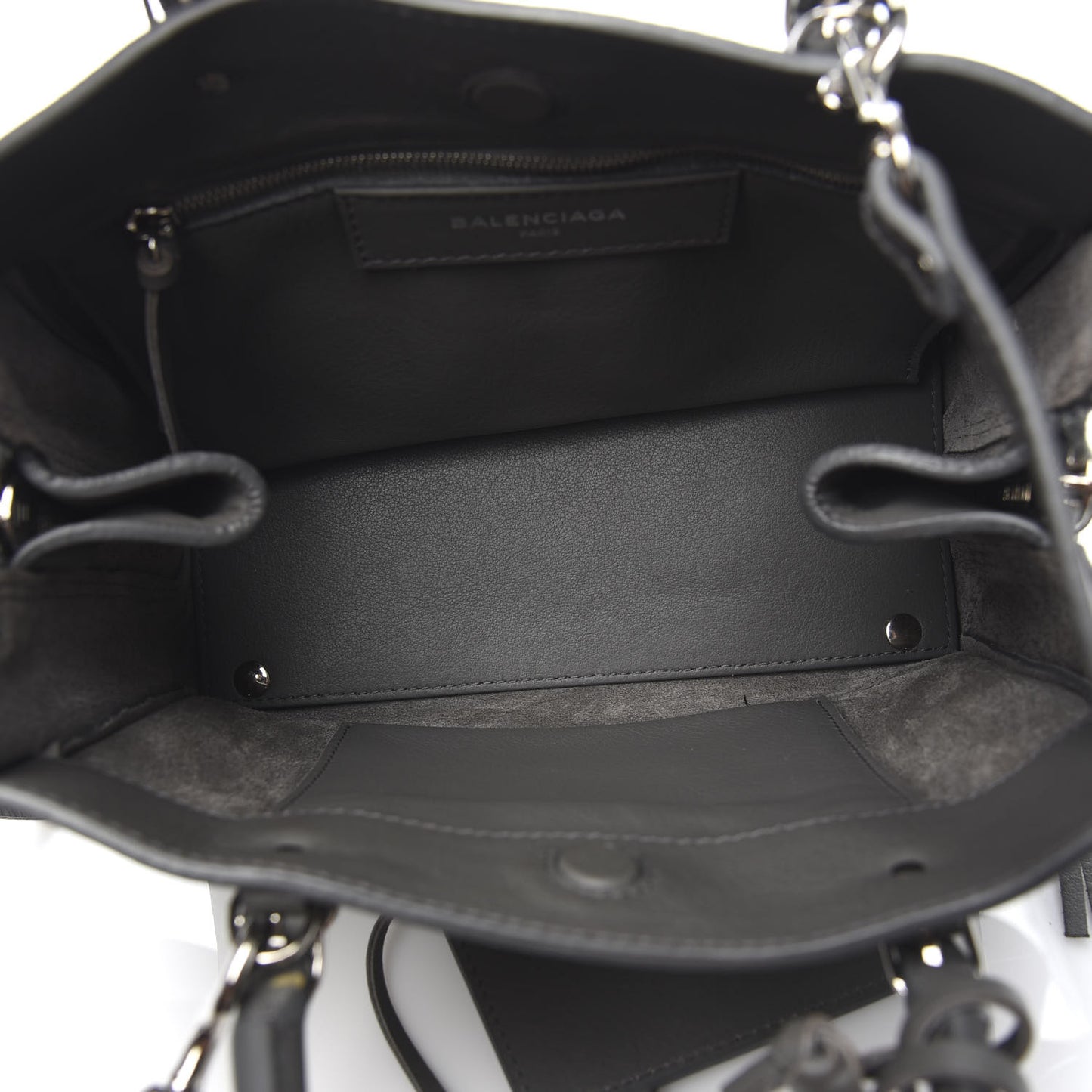 Calfskin Papier Mini A4 Zip Around Tote Gris Metal