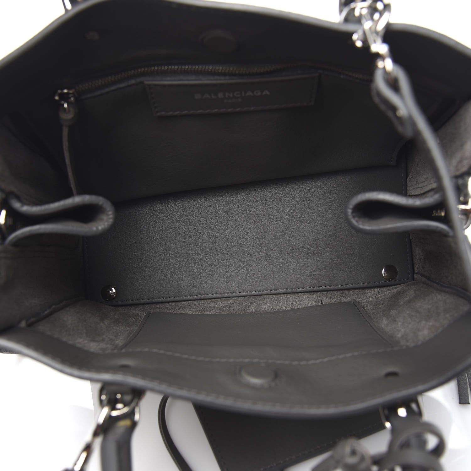Balenciaga Calfskin Papier Mini A4 Zip Around Tote Gris Metal 5 of 10