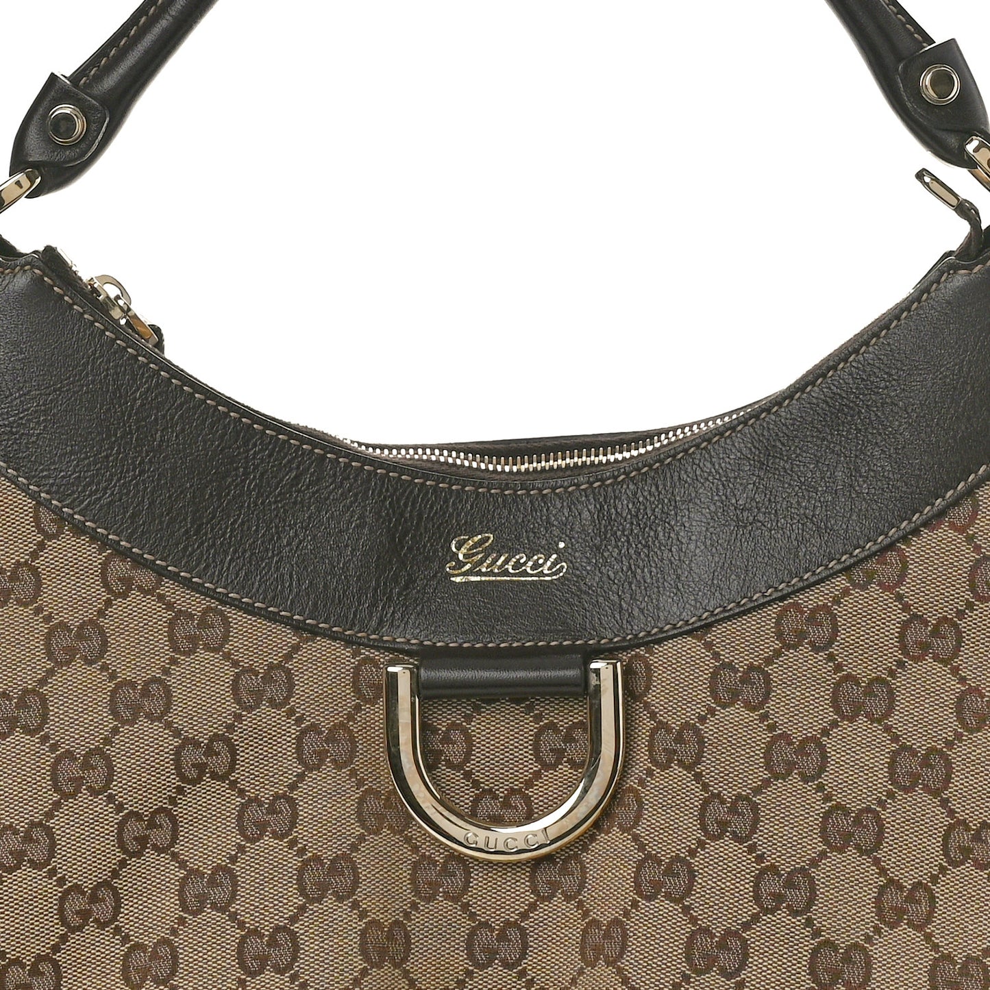 Monogram Large D Gold Hobo Dark Brown