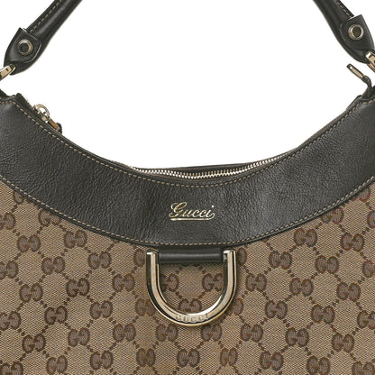 Gucci Monogram Large D Gold Hobo Dark Brown 7 of 9