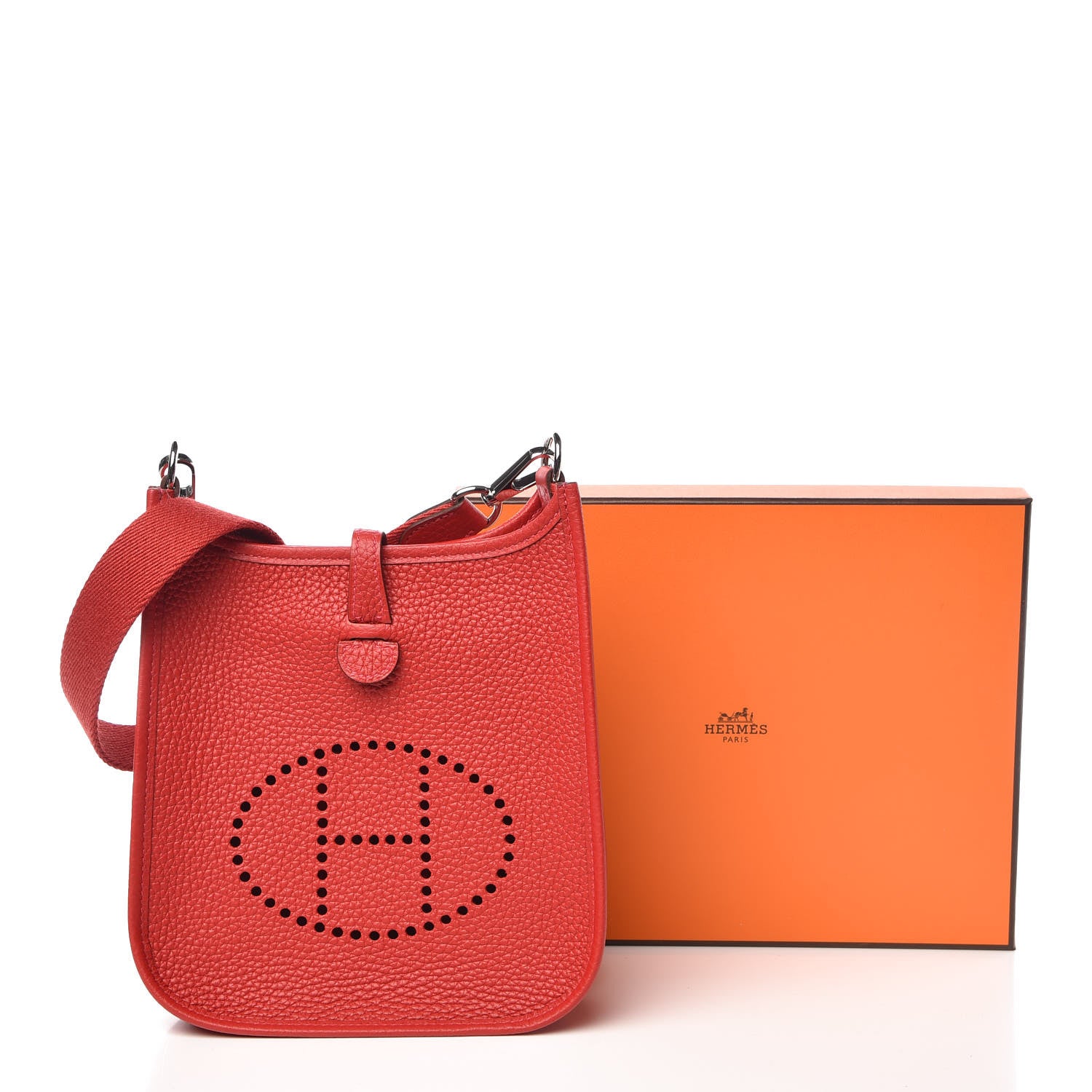 Hermes Taurillon Clemence Evelyne TPM Rouge Casaque 10 of 10
