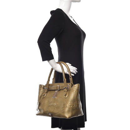 Fendi Calfskin Romano Selleria Small Villa Borghese Tote Gold 2 of 12