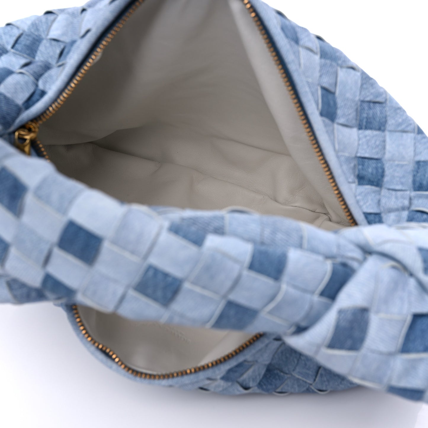Nappa Denim Effect Intrecciato Teen Jodie Hobo Denim