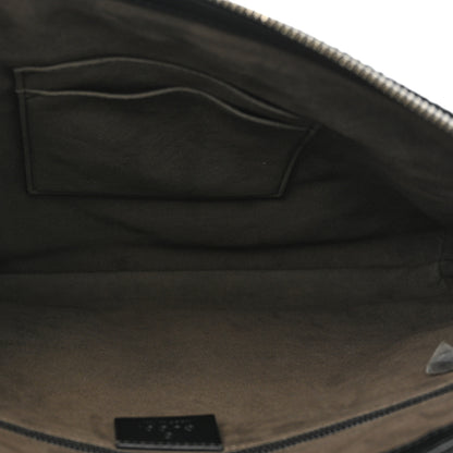 Gucci Guccissima Signature Medium Flat Messenger Bag Black 6 of 10
