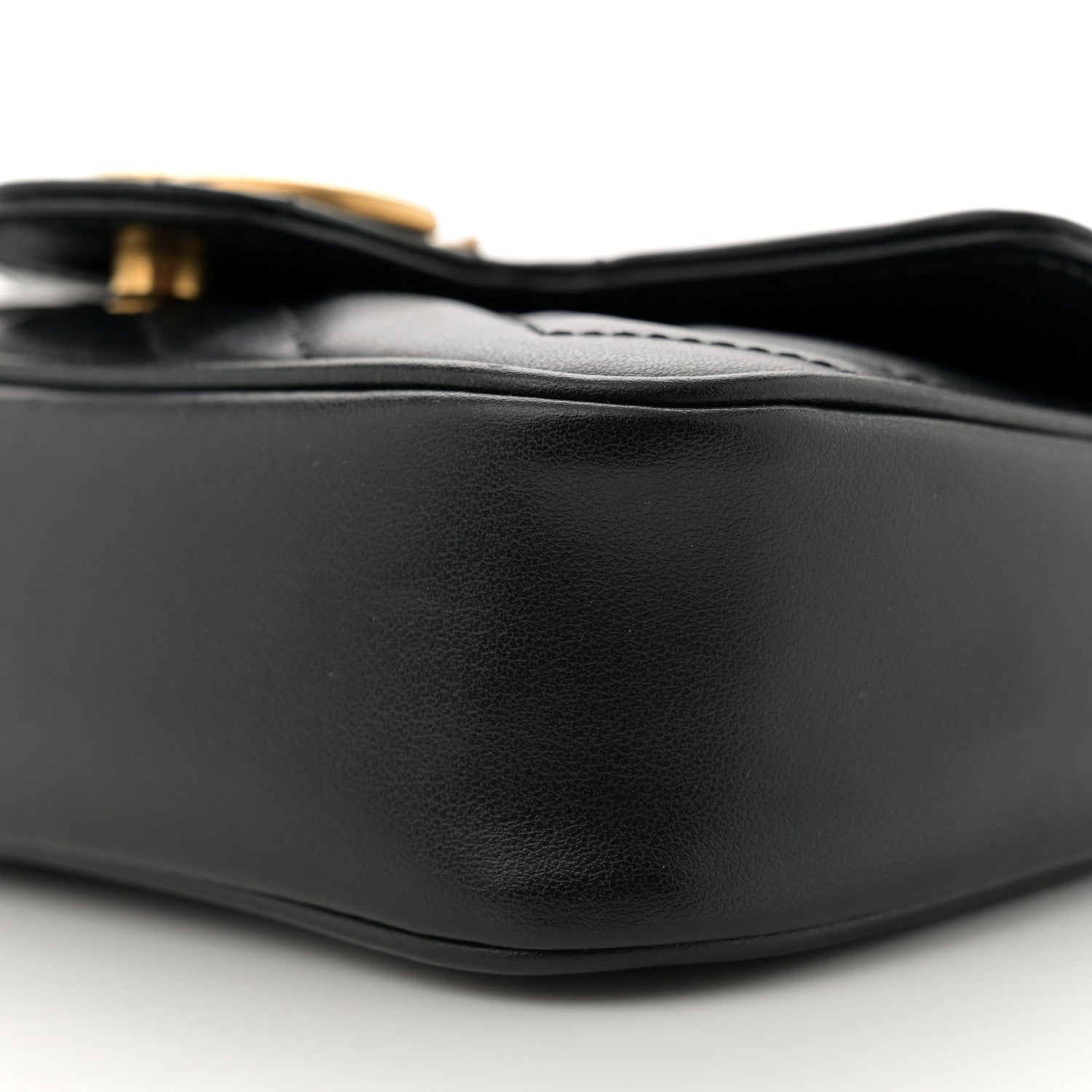 Gucci Calfskin Matelasse Super Mini GG Marmont Shoulder Bag Black 10 of 12