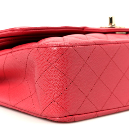 Chanel Caviar Quilted Medium Double Flap Dark Pink 9 of 10