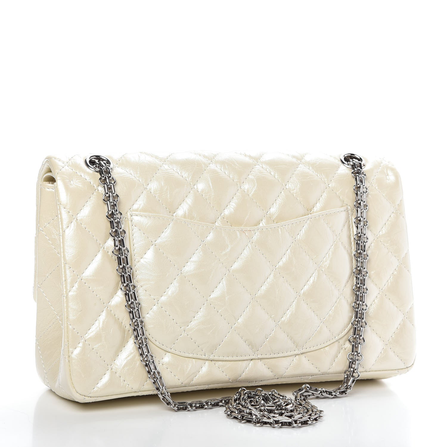 Chanel Metallic Aged Calfskin Quilted 2.55 Reissue 226 Flap White 3 of 9