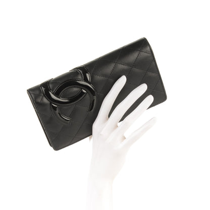Chanel Calfskin Quilted Cambon Yen Wallet Black 2 of 7