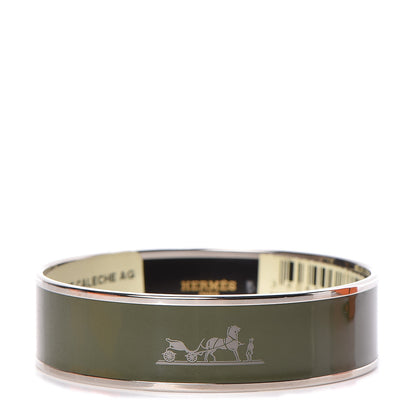Hermes Enamel Wide Caleche Bracelet 70 Loden 1 of 6
