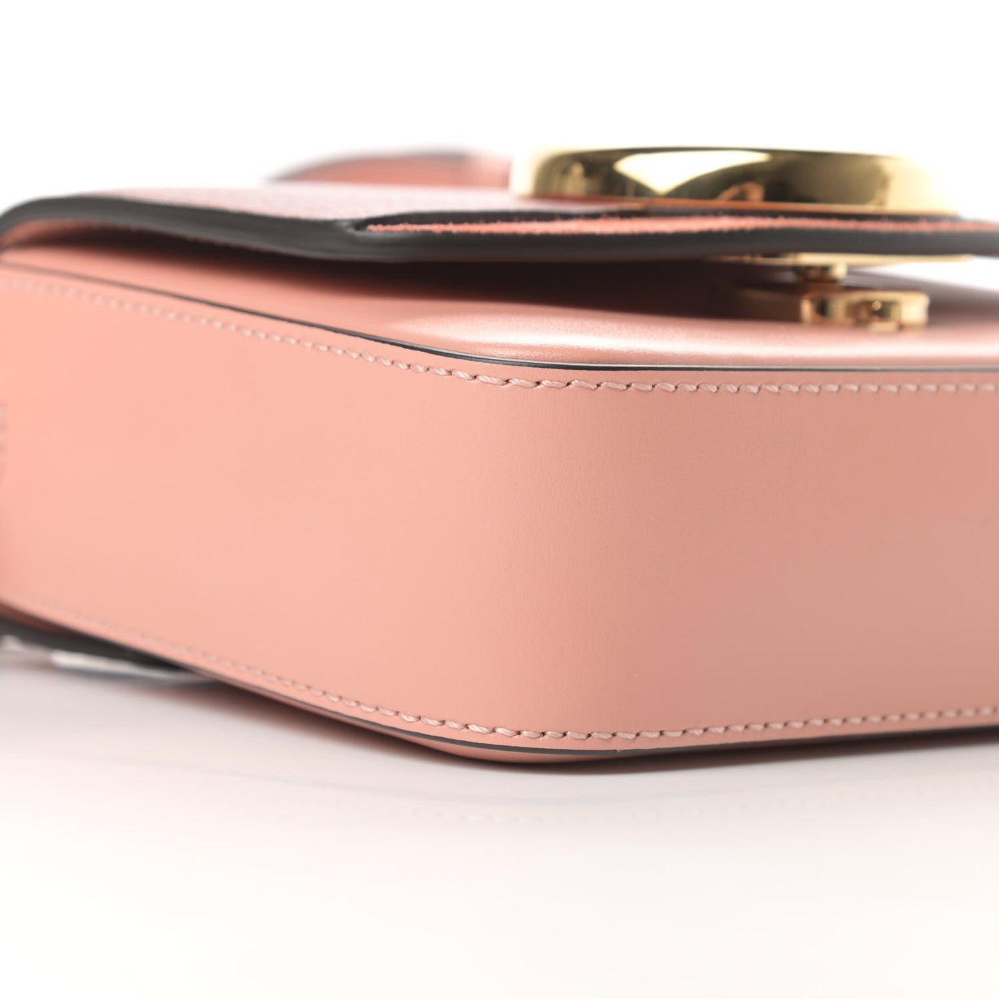 Shiny Calfskin Goatskin Mini C Double Carry Fallow Pink