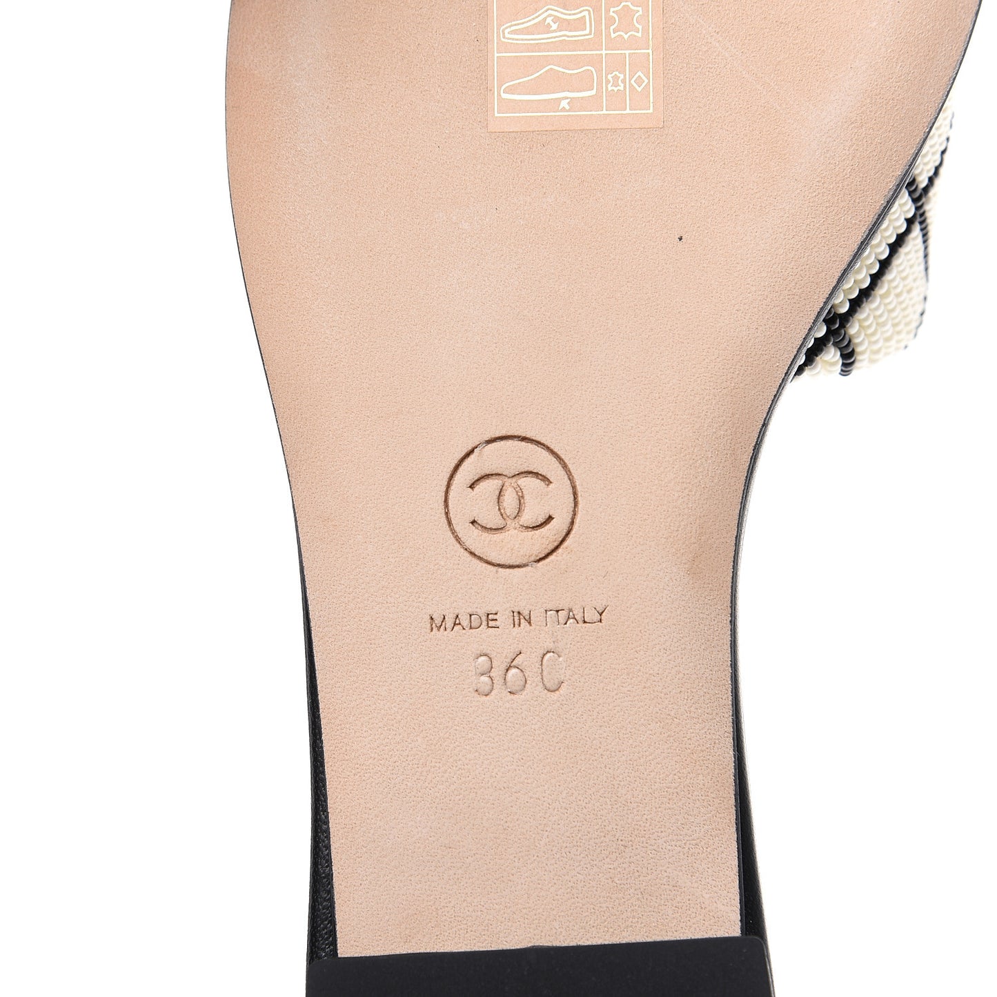 Pearl Embroidery CC Mules 36 Black White