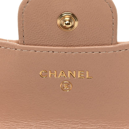 Chanel Lambskin Quilted Top Handle Flap Coin Purse With Chain Beige 6 of 11