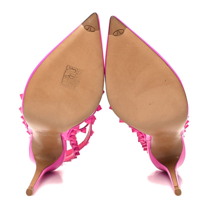 Valentino Garavani Patent Lacquer Monochrome Rockstud Ankle Strap 100mm Pumps 37 Pink PP 5 of 9