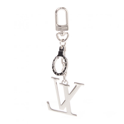 Louis Vuitton Metal Palladiium Finish LV Initiales Bag Charm Key Holder Silver 1 of 6
