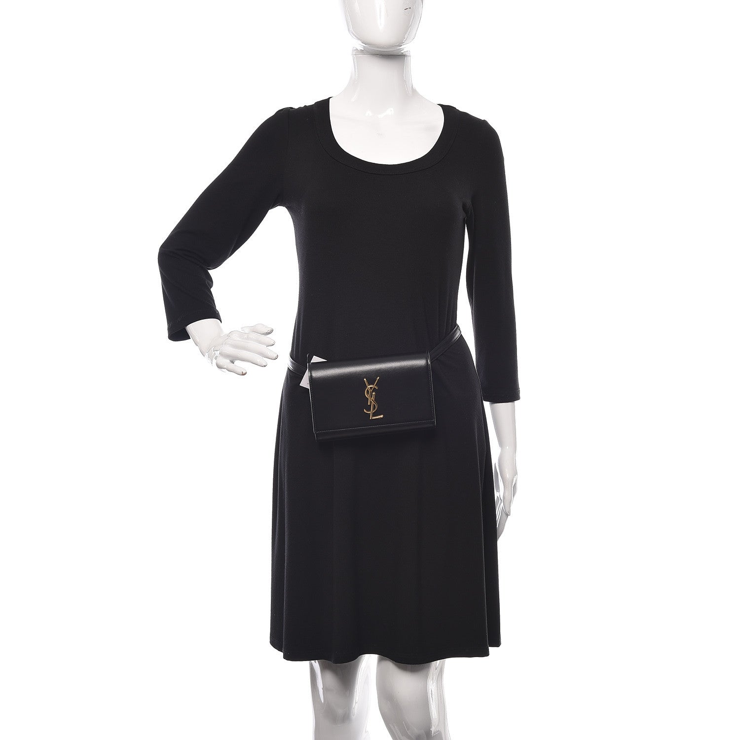 Saint Laurent Smooth Calfskin Monogram Kate Belt Bag Black 2 of 9