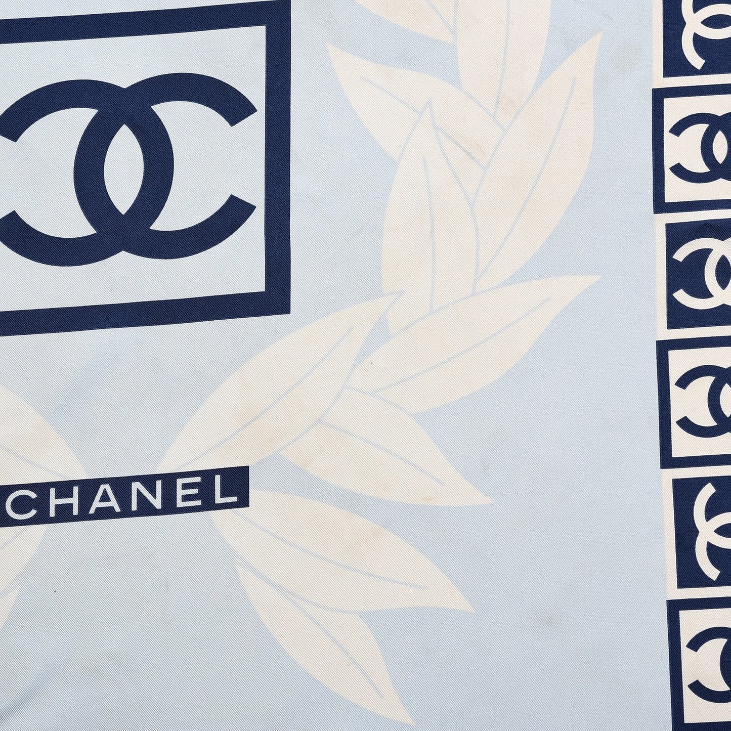 Silk CC Square Scarf Blue