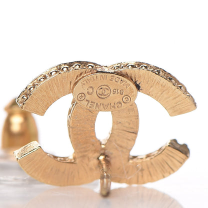 Chanel Crystal Mini CC Earrings Gold 4 of 4
