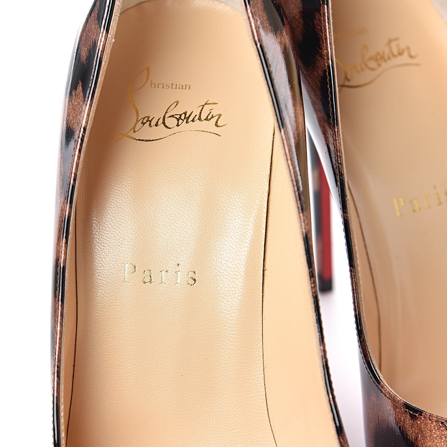 Patent Glitter Leopard Print Pigalle Follies 100 Pumps 37.5 Gold