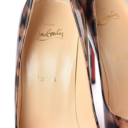 Christian Louboutin Patent Glitter Leopard Print Pigalle Follies 100 Pumps 37.5 Gold 9 of 10