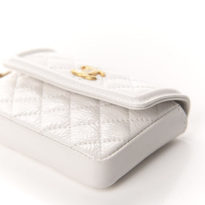 Chanel Shiny Aged Calfskin Quilted Waist Belt Bag White 7 of 12