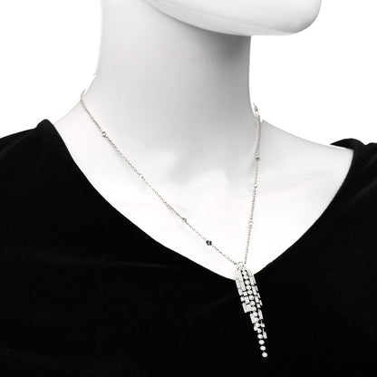 Chanel 18K White Gold Diamond Fontaine Drop Necklace 2 of 5