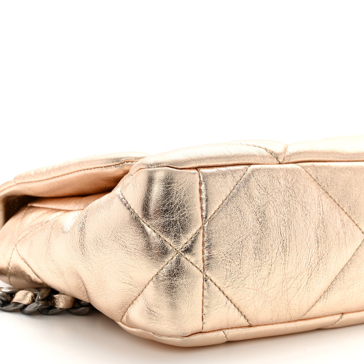 Chanel Metallic Lambskin Quilted Medium Chanel 19 Flap Gold 9 of 12