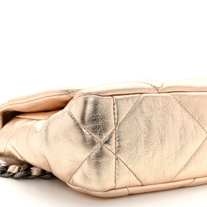 Chanel Metallic Lambskin Quilted Medium Chanel 19 Flap Gold 9 of 12