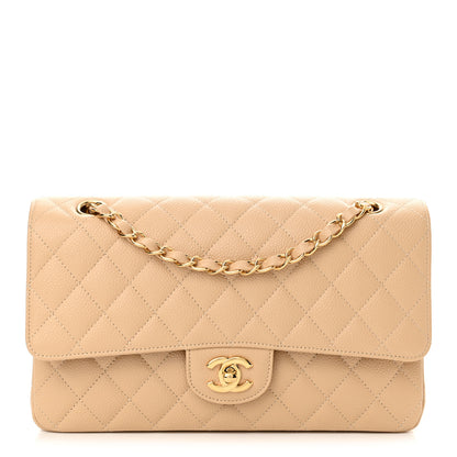 Chanel Caviar Quilted Medium Double Flap Beige 1 of 10