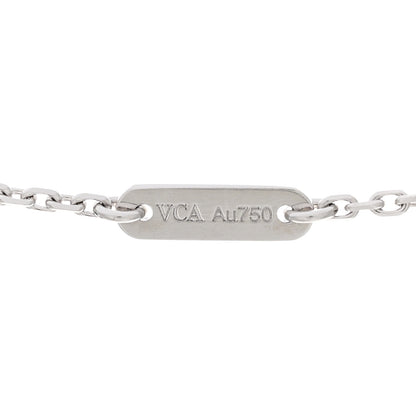 Van Cleef & Arpels 18K White Gold Diamond Sweet Alhambra Pendant Necklace 5 of 6