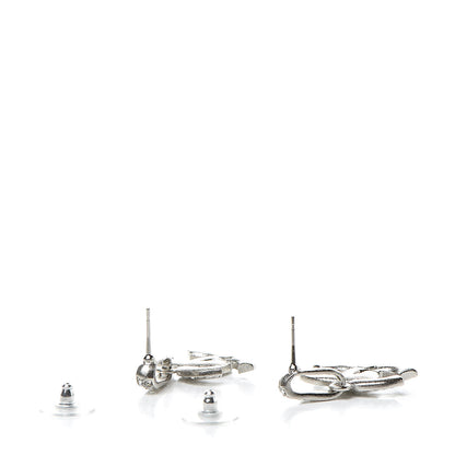 Chanel Crystal Palais Garnier CC Drop Earrings Silver 3 of 5