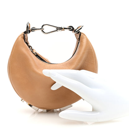 Fendi Vitello Grace Nano Fendigraphy Hobo Charm Beige 2 of 11