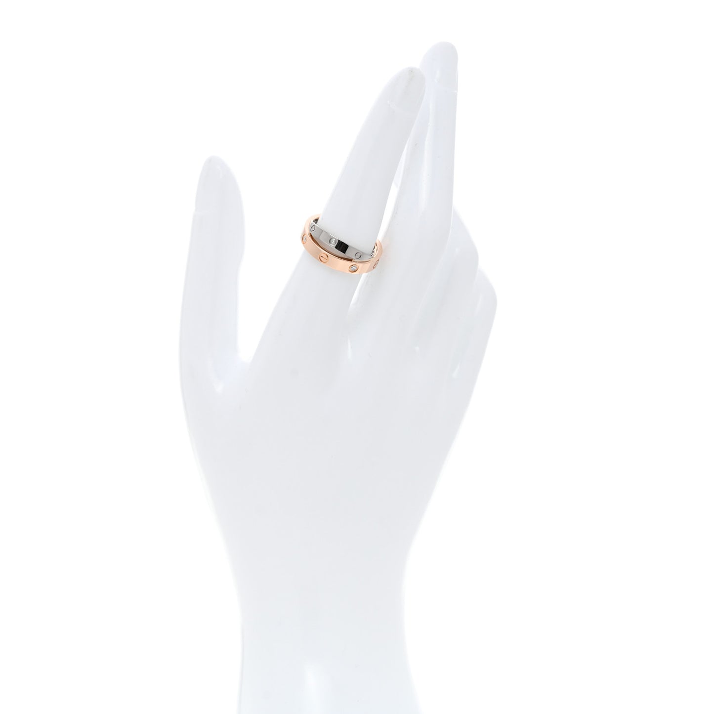 18K Pink White Gold 6 Diamond LOVE Ring  52 6