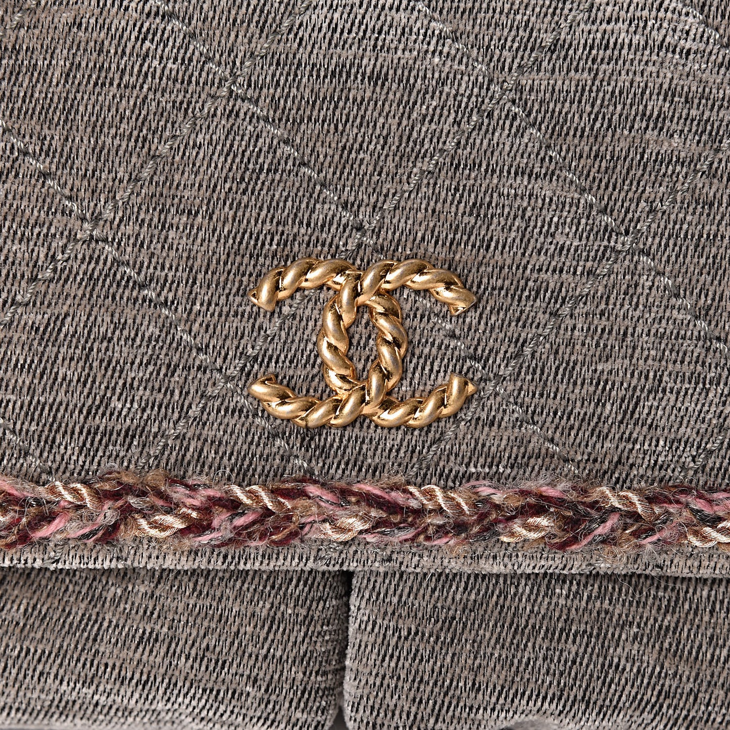 Wool Velvet Quilted Parisian Stroll Messenger Grey