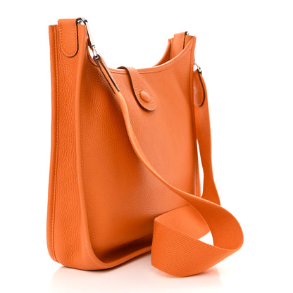 Hermes Taurillon Clemence Evelyne PM Orange 3 of 10