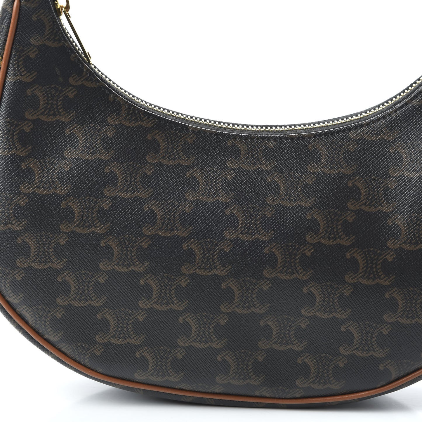 Triomphe Canvas Calfskin Ava Shoulder Bag Tan