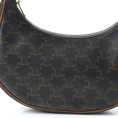 Celine Triomphe Canvas Calfskin Ava Shoulder Bag Tan 10 of 10