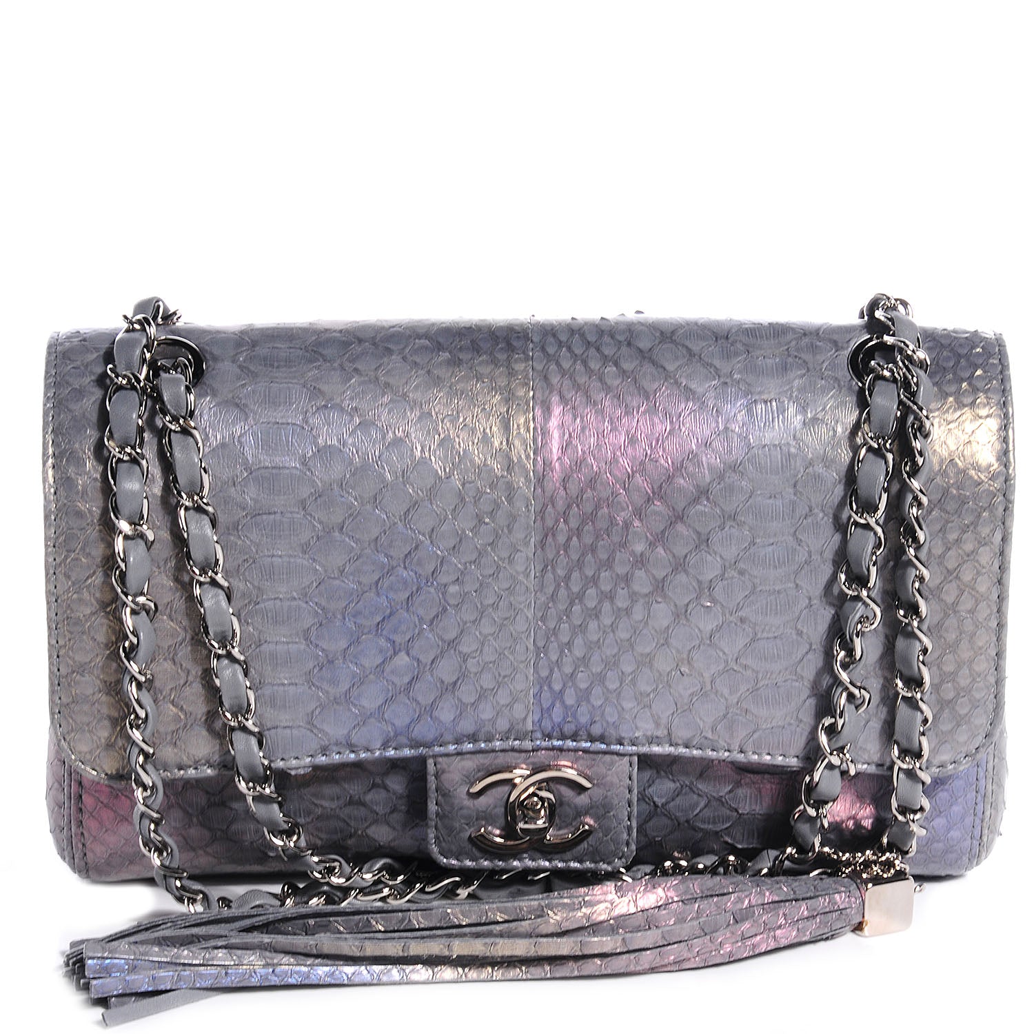 Chanel Iridescent Python Soho Tassel Medium Flap Multicolor 67355 ...