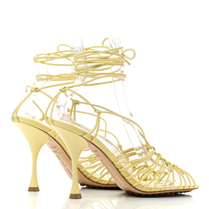 Bottega Veneta Nappa Dot Ankle Tie Sandals 38.5 Moon Beam 4 of 8
