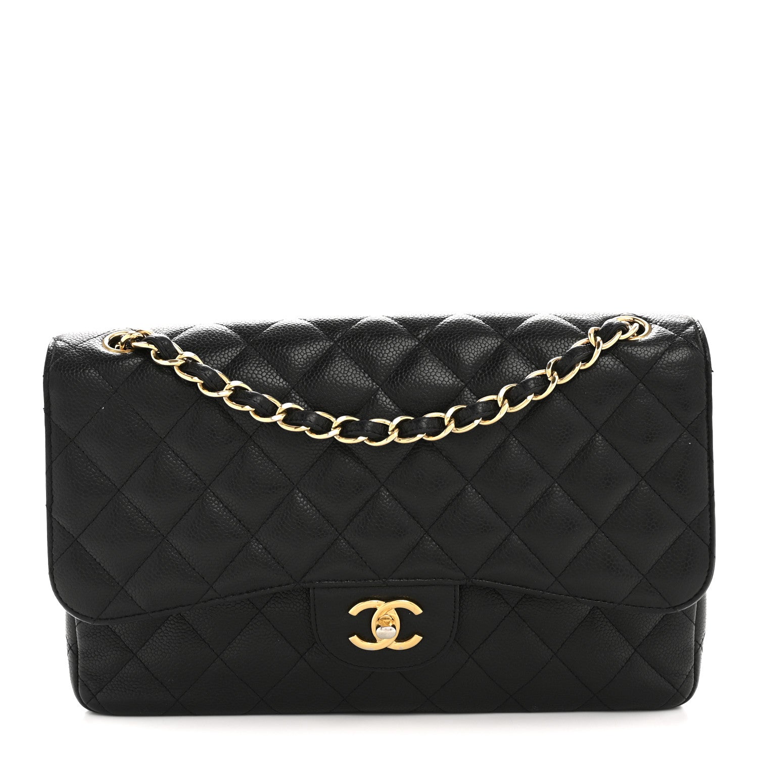 Chanel Caviar Quilted Jumbo Double Flap Black 1 of 15