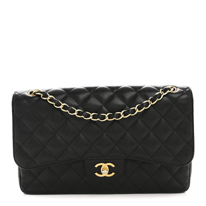 Chanel Caviar Quilted Jumbo Double Flap Black 1 of 15
