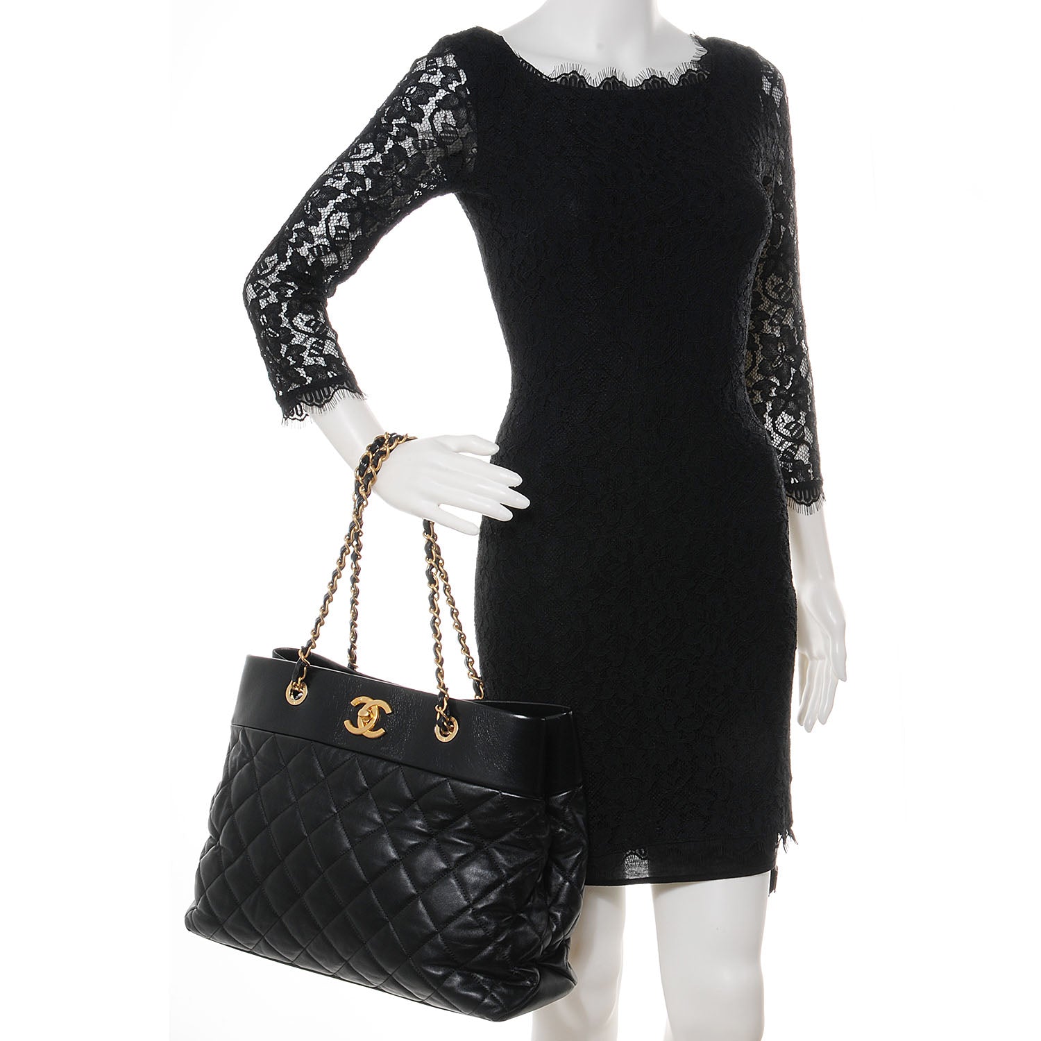 Chanel Calfskin Soft Elegance Large Tote Black 2 of 8