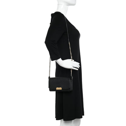 Burberry Signature Grain Small Madison Chain Clutch Black 2 of 11