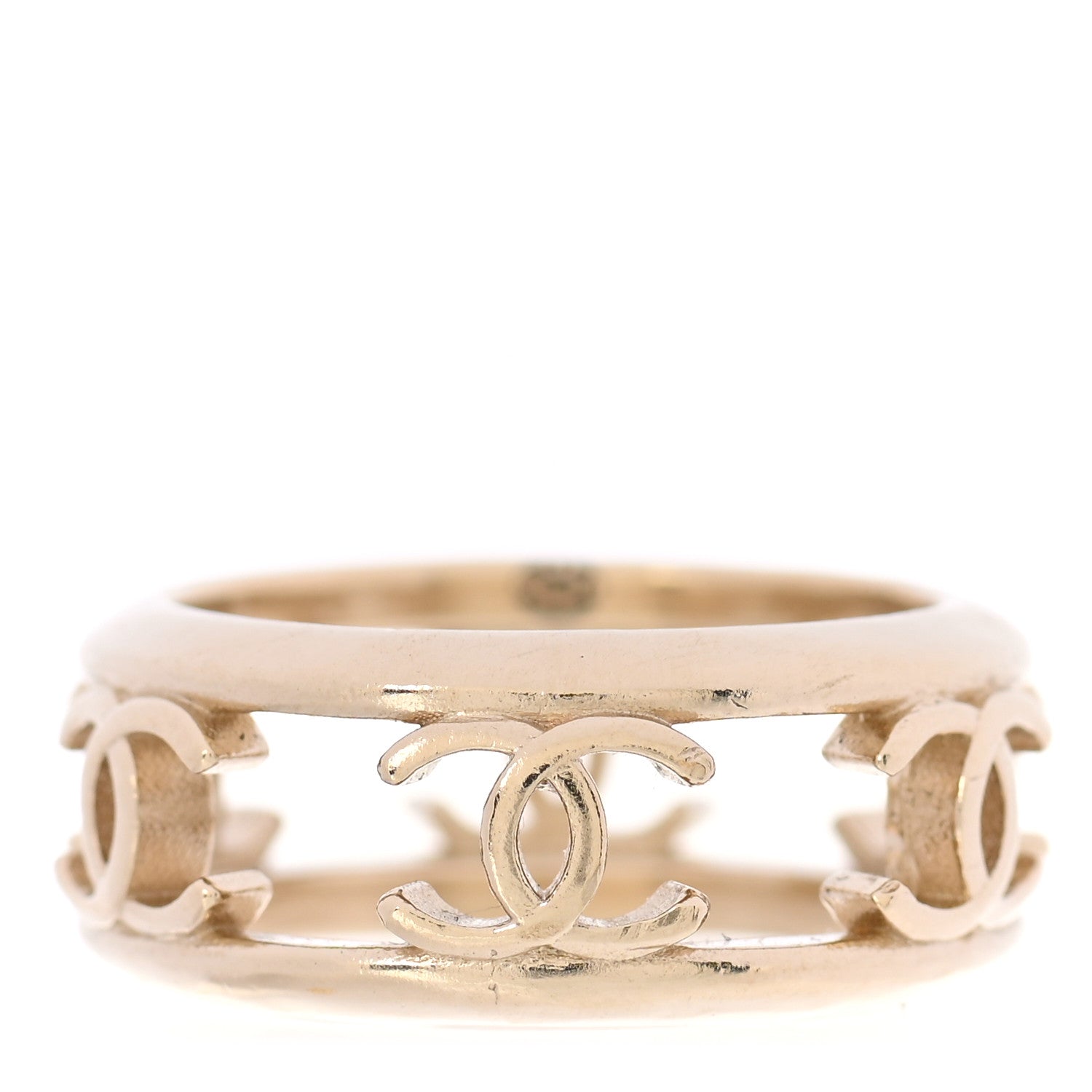 Chanel Metal Chain CC Ring 7 Golden 1 of 5