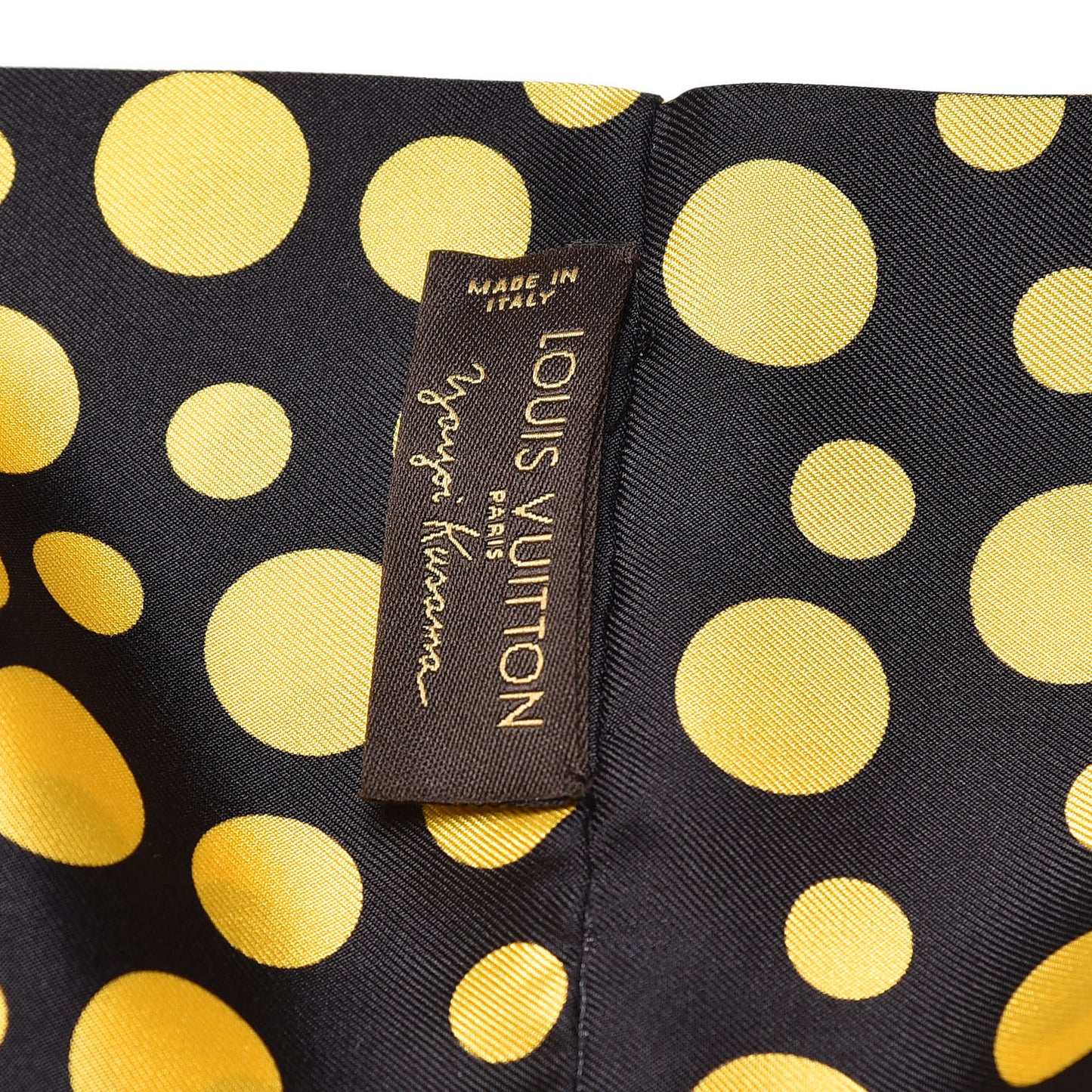 Silk Kusama Infinity Dots Snood Scarf Black Yellow