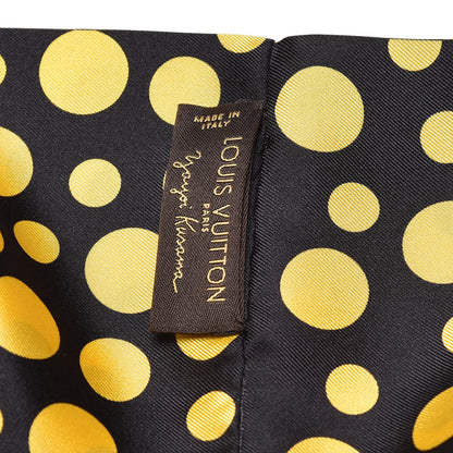 Louis Vuitton Silk Kusama Infinity Dots Snood Scarf Black Yellow 3 of 4