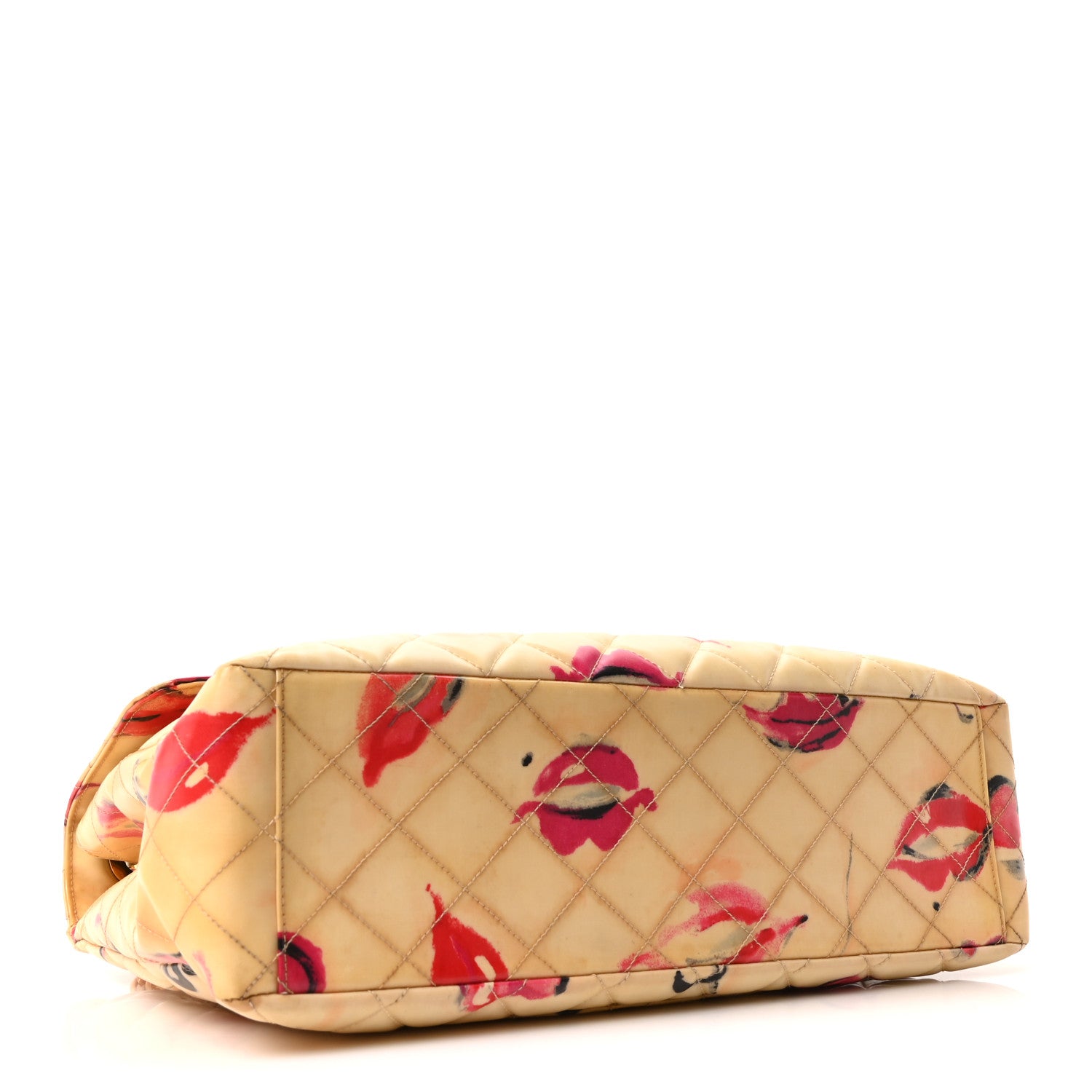 Chanel Coated Canvas Quilted Lips and Kisses Graffiti XL Jumbo Single Flap White Multicolor 4 of 10