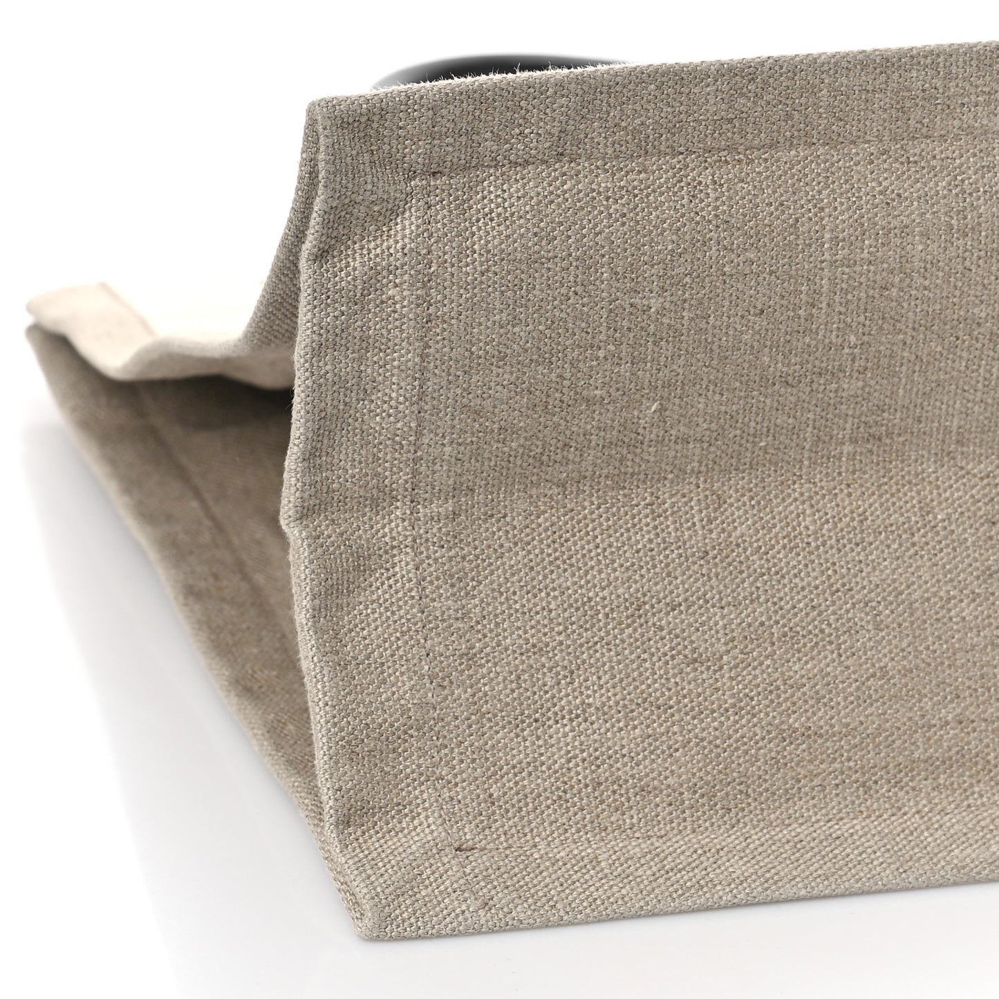 Linen Calfskin Small Rive Gauche Tote Greggio Natural