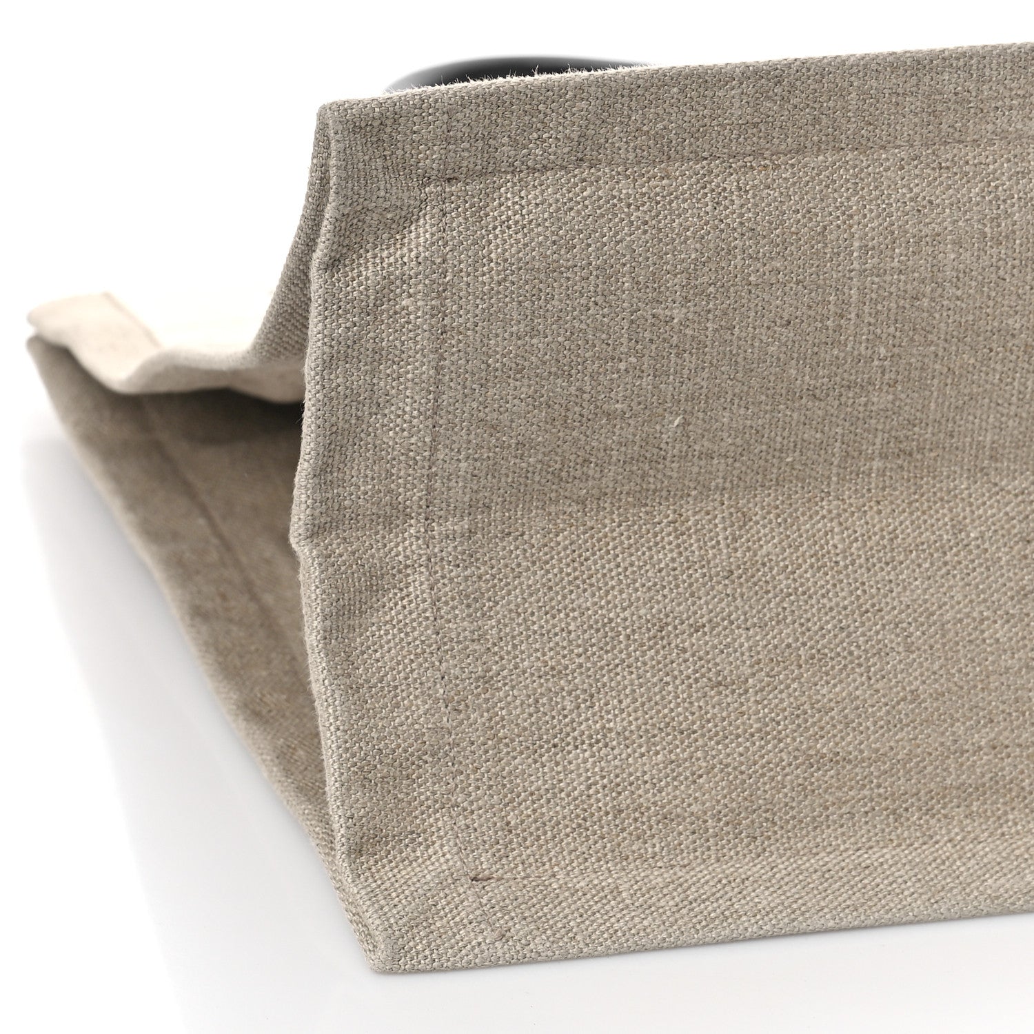 Saint Laurent Linen Calfskin Small Rive Gauche Tote Greggio Natural 7 of 8